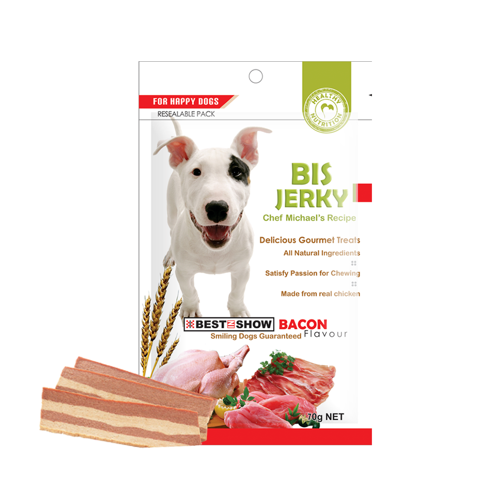 Dog | Product - BIS JERKY - Bacon - 70 gr  - Best In Show - Best Pet Food For Your Pet