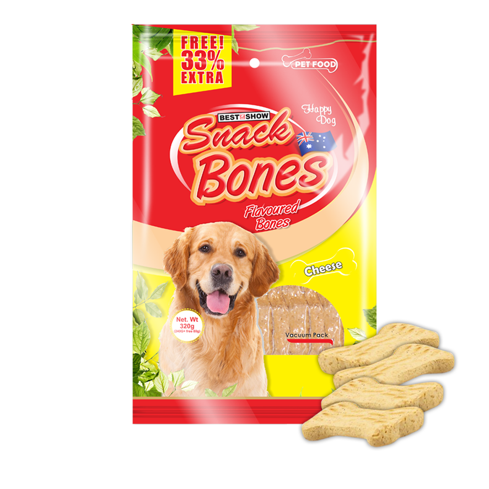 Dog | Product - SNACKBONES - Cheese - 240 gr  - Best In Show - Best Pet Food For Your Pet